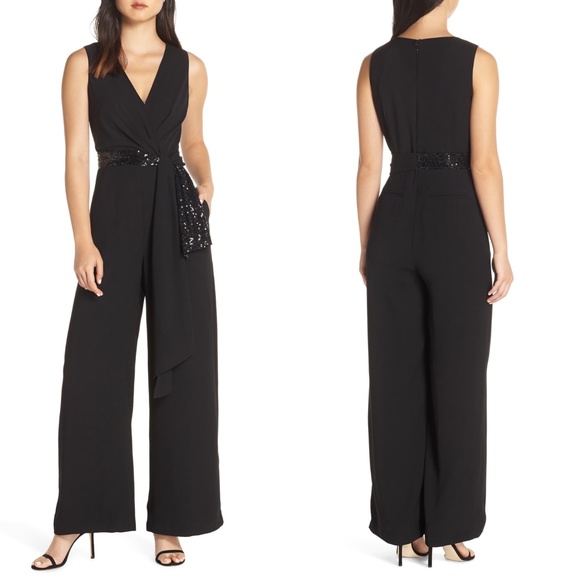 eliza j twist wide leg jumpsuit
